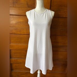 White Eyelet Sleeveless Dress with Pockets